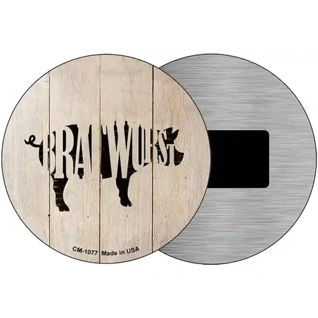 Pigs Make Bratwursts Novelty Metal Circular Sign 3.5" (CM)