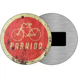 Bicycle Parking Novelty Metal Circular Sign 3.5" (CM)