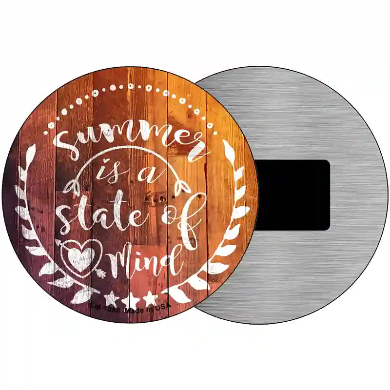 Summer State of Mind Novelty Metal Circle Sign 3.5" (CM)