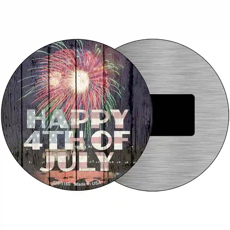 Happy 4th of July Novelty Metal Circular Sign 3.5" (CM)