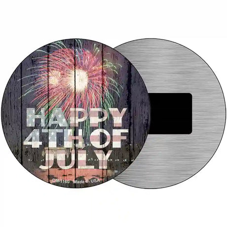 Happy 4th of July Novelty Metal Circular Sign 3.5" (CM)