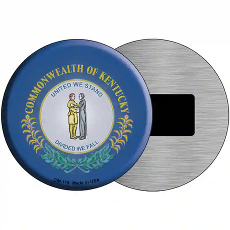 Kentucky State Flag Metal Circular Sign 3.5" (CM)