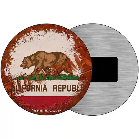 California Rusty Stamped Novelty Metal Circular Sign 3.5" (CM)