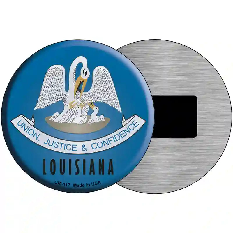 Louisiana State Flag Metal Circular Sign 3.5" (CM)