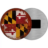 Maryland Rusty Stamped Novelty Metal Circular Sign 3.5" (CM)