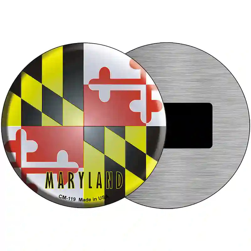 Maryland State Flag Metal Circular Sign 3.5" (CM)