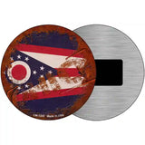 Ohio Rusty Stamped Novelty Metal Circular Sign 3.5" (CM)