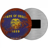 Oregon Rusty Stamped Novelty Metal Circular Sign 3.5" (CM)