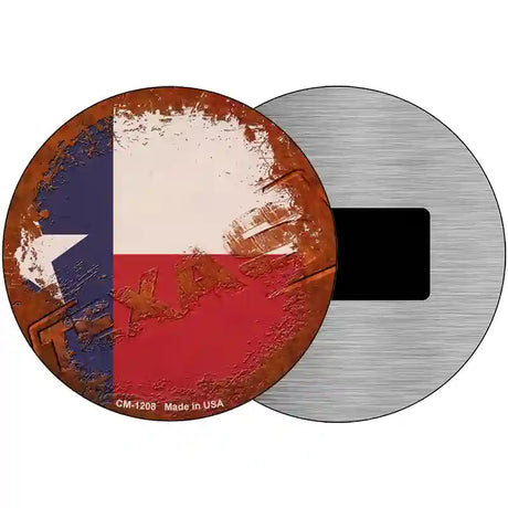 Texas Rusty Stamped Novelty Metal Circular Sign 3.5" (CM)