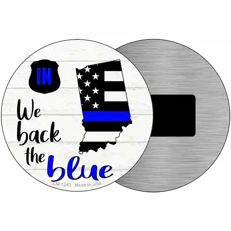 Indiana Back The Blue Novelty Circular Sign 3.5" (CM)