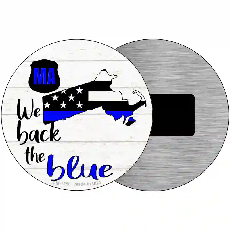 Massachusetts Back The Blue Novelty Circular Sign 3.5" (CM)