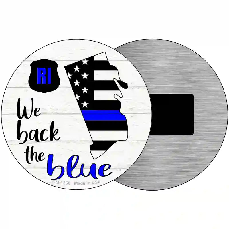 Rhode Island Back The Blue Novelty Circular Sign 3.5" (CM)