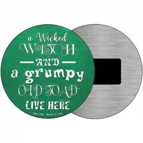 Wicked Witch and Grumpy Toad Novelty Circular Sign 3.5" (CM)