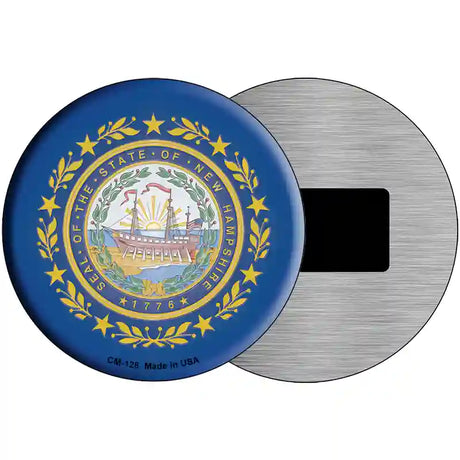 New Hampshire State Flag Metal Circular Sign 3.5" (CM)