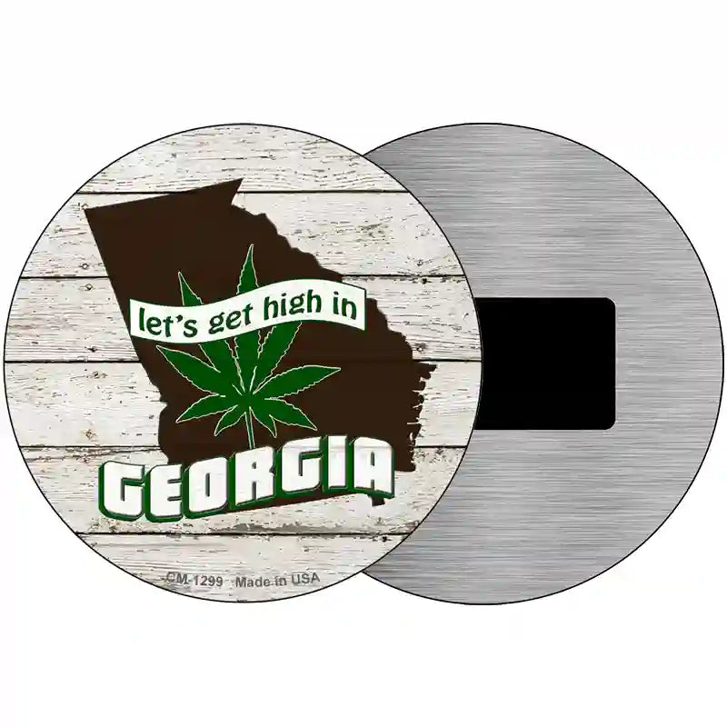 Lets Get High In Georgia Novelty Metal Circle 3.5" (CM)