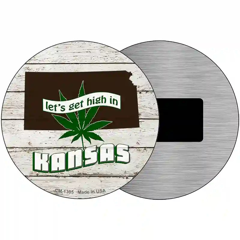 Lets Get High In Kansas Novelty Metal Circle 3.5" (CM)