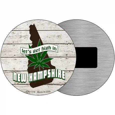 Lets Get High In New Hampshire Novelty Metal Circle 3.5" (CM)