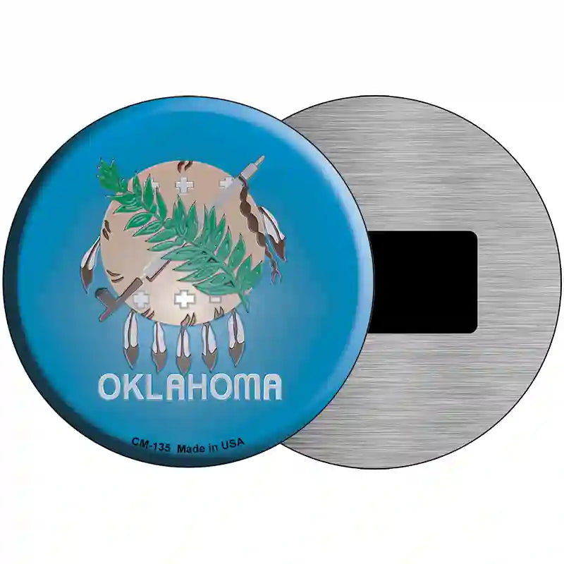 Oklahoma State Flag Metal Circular Sign 3.5" (CM)