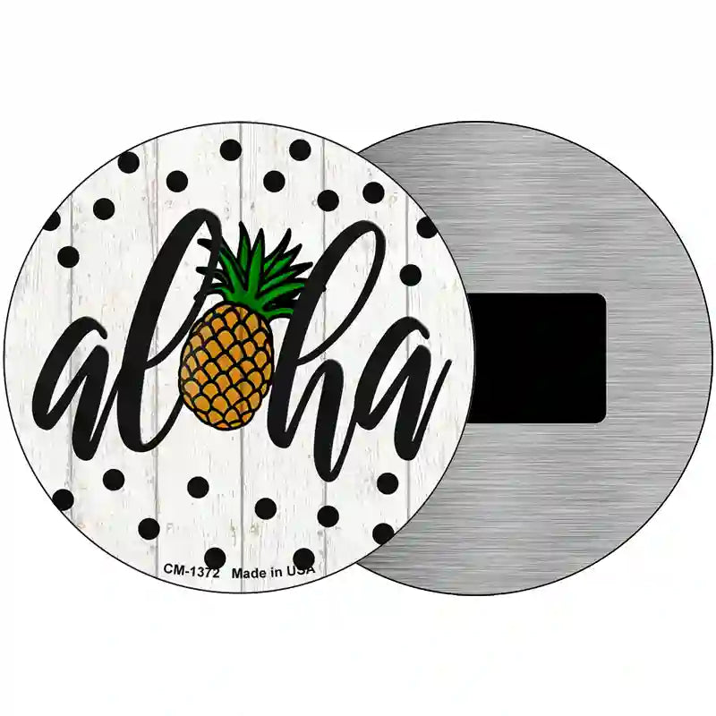 Aloha Pineapple Novelty Metal Circular Sign 3.5" (CM)