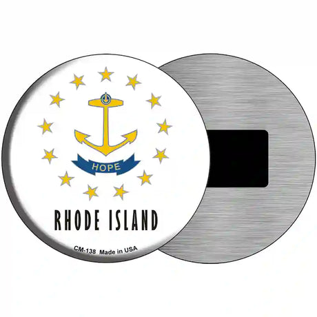 Rhode Island State Flag Metal Circular Sign 3.5" (CM)