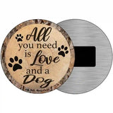 Love and a Dog Novelty Metal Circular Sign 3.5" (CM)