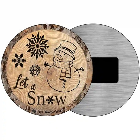 Let it Snow Novelty Metal Circular Sign 3.5" (CM)