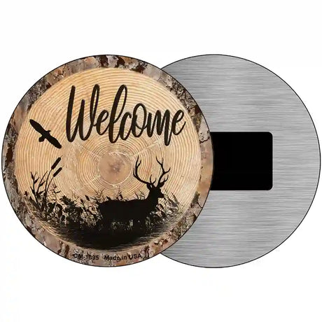 Welcome Elk Novelty Metal Circular Sign 3.5" (CM)