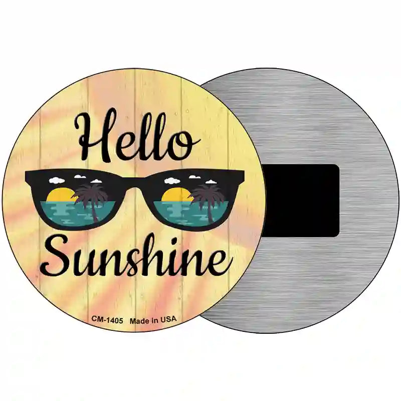 Hello Sunshine Novelty Metal Circular Sign 3.5" (CM)