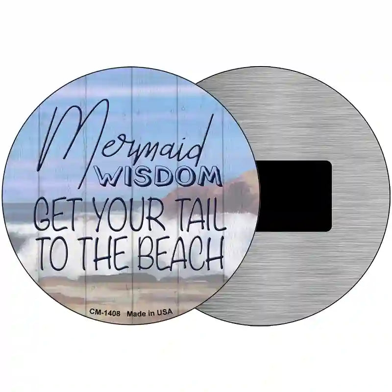 Mermaid Wisdom Novelty Metal Circular Sign 3.5" (CM)