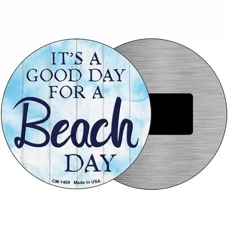 Beach Day Novelty Metal Circular Sign 3.5" (CM)