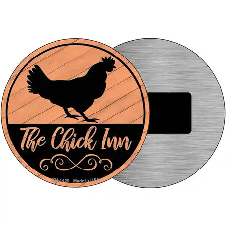 The Chick Inn Novelty Metal Circular Sign 3.5" (CM)