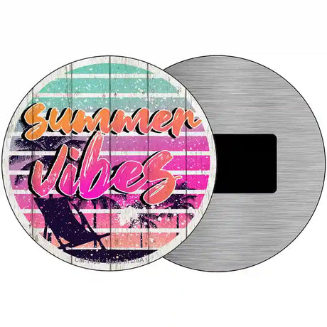 Summer Vibes Novelty Metal Circular Sign 3.5" (CM)