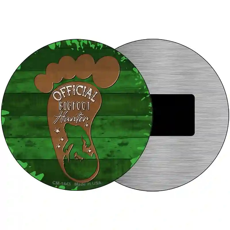 Bigfoot Hunter Footprint Novelty Metal Circular Sign 3.5" (CM)