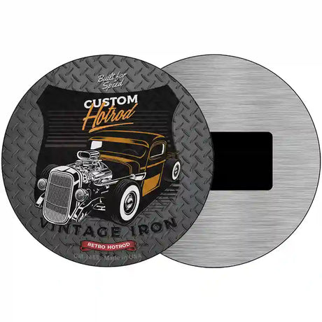 Custom Retro Hotrod Novelty Metal Circular Sign 3.5" (CM)