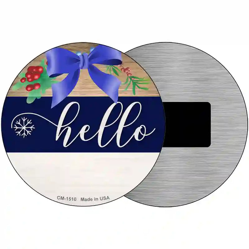 Hello Bow Novelty Metal Circle Sign 3.5" (CM)