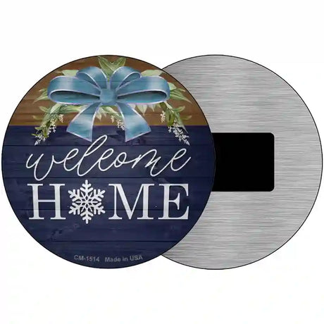 Welcome Home Snowflake Novelty Metal Circle Sign 3.5" (CM)