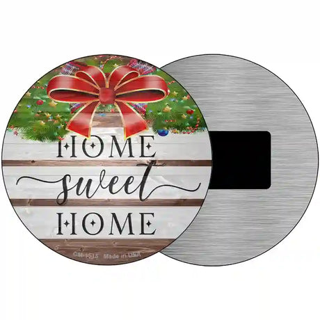 Home Sweet Home Ribbon Novelty Metal Circle Sign 3.5" (CM)