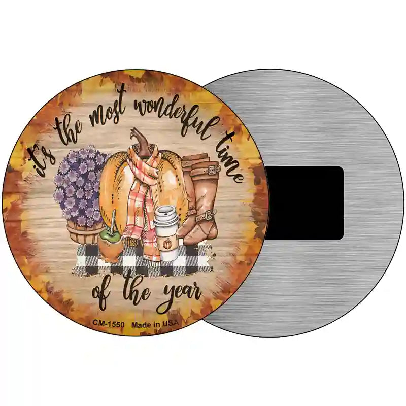 Wonderful Time Of Year Novelty Metal Circle Sign 3.5" (CM)