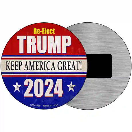 ReElect Trump 2024 Novelty Metal Circle Sign 3.5" (CM)