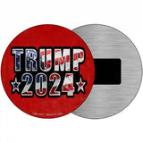 Trump 2024 American Flag Novelty Metal Circle Sign 3.5" (CM)