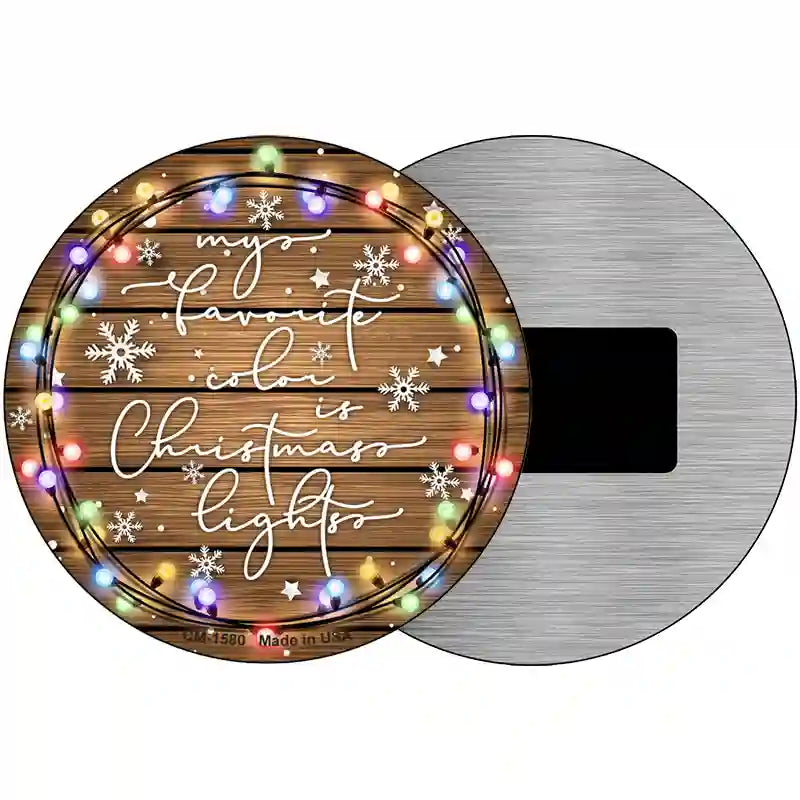 Christmas Lights Novelty Metal Circle Sign 3.5" (CM)