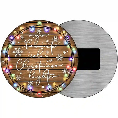 Christmas Lights Novelty Metal Circle Sign 3.5" (CM)