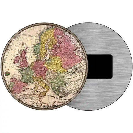 Europe Map Novelty Metal Circle Sign 3.5" (CM)