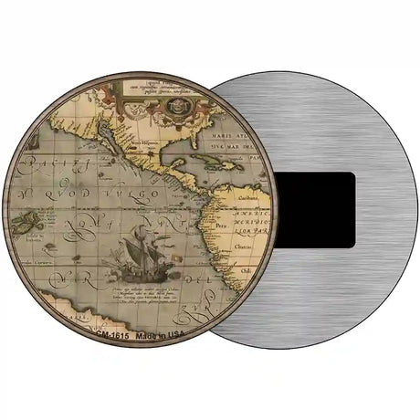 Pacific Ocean Map Novelty Metal Circle Sign 3.5" (CM)