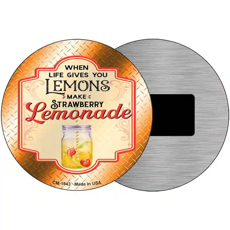 Make Strawberry Lemonade Orange Novelty Metal Circle Sign 3.5" (CM)