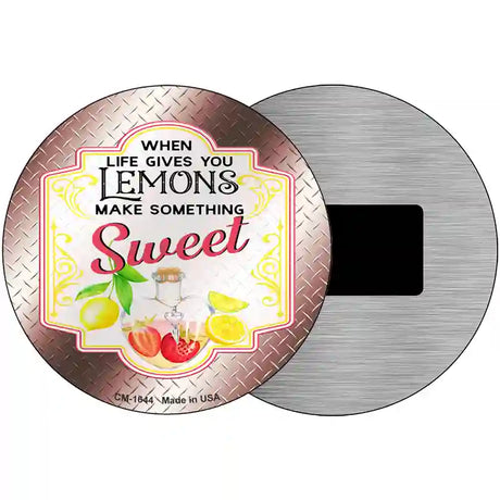 Make Something Sweet Burgundy Novelty Metal Circle Sign 3.5" (CM)