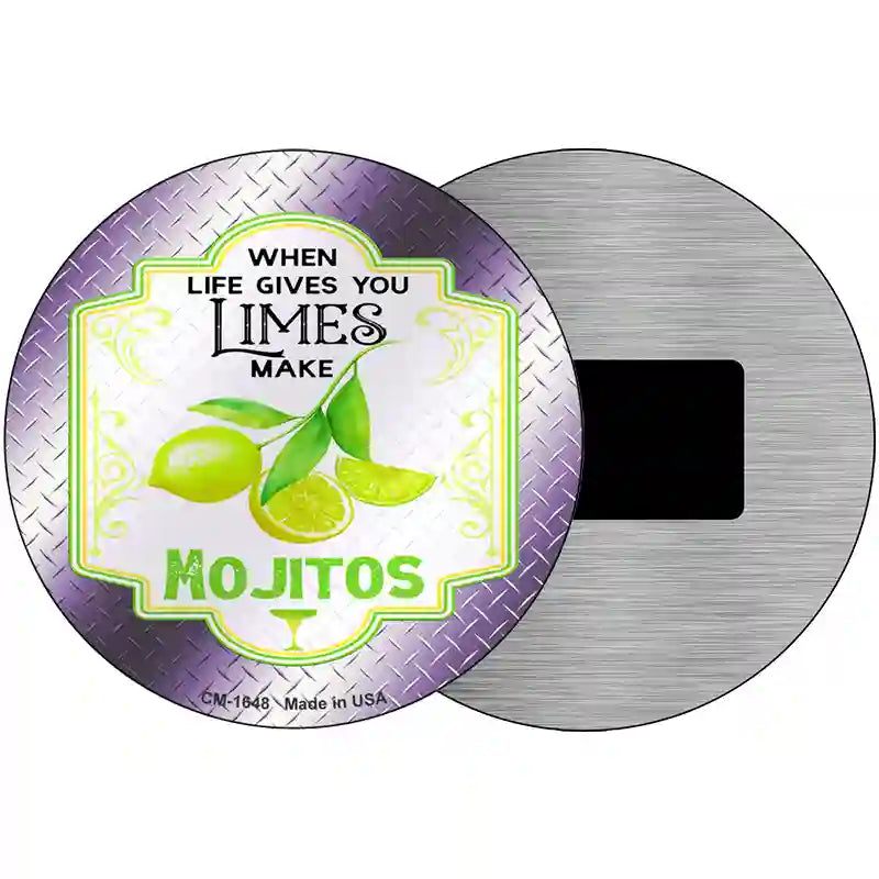 Make Mojitos Purple Novelty Metal Circle Sign 3.5" (CM)