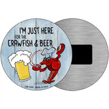 Crawfish and Beer Novelty Metal Circle Sign 3.5" (CM)