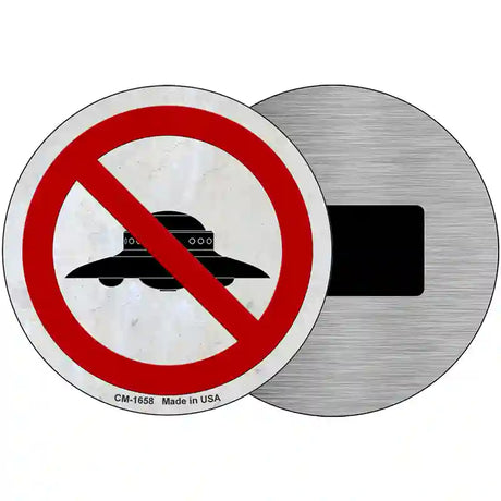 No UFOs Novelty Metal Circle Sign 3.5" (CM)