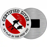 Certified Diver Deep End Novelty Metal Circle Sign 3.5" (CM)